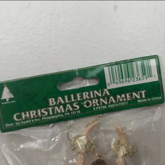 Vintage Spain's Inc. Vinyl Ballerina Christmas Tree Hanging Ornament Red Tutu - Picture 9 of 9